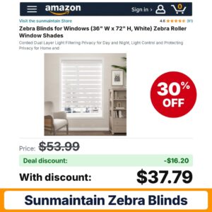 sunmaintain Zebra Blinds – 30% off