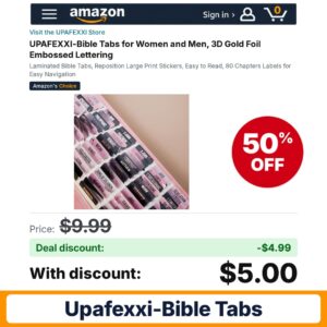UPAFEXXI-Bible Tabs – 50% off