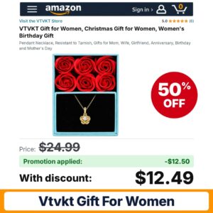 VTVKT Gift for Women Amazon promo code 9B3RY26H – 50% off