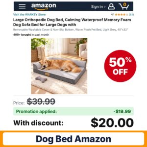 WARKEY Large Orthopedic Dog Bed Amazon promo code 5CNJXZCP – 50% off