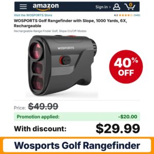 WOSPORTS Golf Rangefinder Amazon promo code KLFXALDH – 40% off