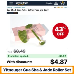 YLTNEUQER Gua Sha & Jade Roller Set Amazon promo code B7UISCO1 – 43% off